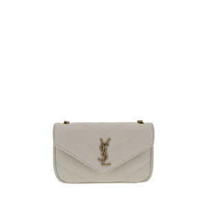 Saint Laurent White Lamb Ovis Aries Aries Shoulder Bag