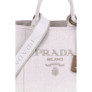 Prada Cream Cotton Shoulder Bag