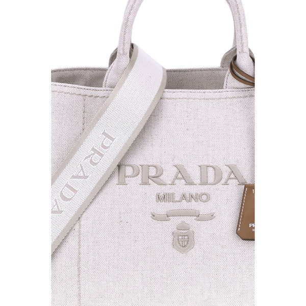 Prada Cream Cotton Shoulder Bag