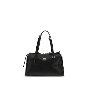 Dolce & Gabbana Black Calf Leather Bos Taurus Shoulder Bag