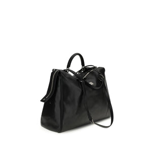 Dolce & Gabbana Black Calf Leather Bos Taurus Handbag