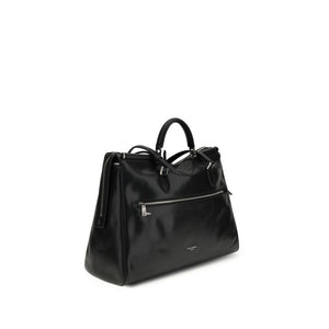 Dolce & Gabbana Black Calf Leather Bos Taurus Handbag