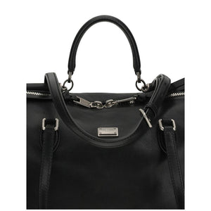 Dolce & Gabbana Black Calf Leather Bos Taurus Shoulder Bag